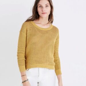 MADEWELL WOMENS NORTH SHORE PULLOVER CREWNECK SWEATER WARM CIDER MEDIUM KNIT